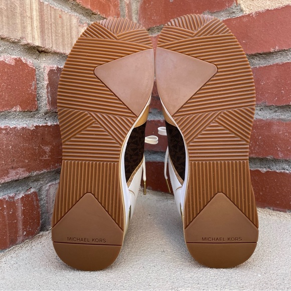 🆕 Michael Kors Georgie Metallic Leather Trainer Sneakers Sz 9.5M - Picture 8 of 13